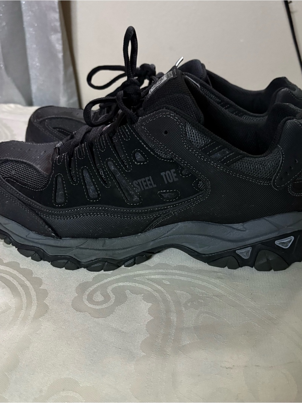 Skechers Men's Black Athletic Steel Toe Sneakers